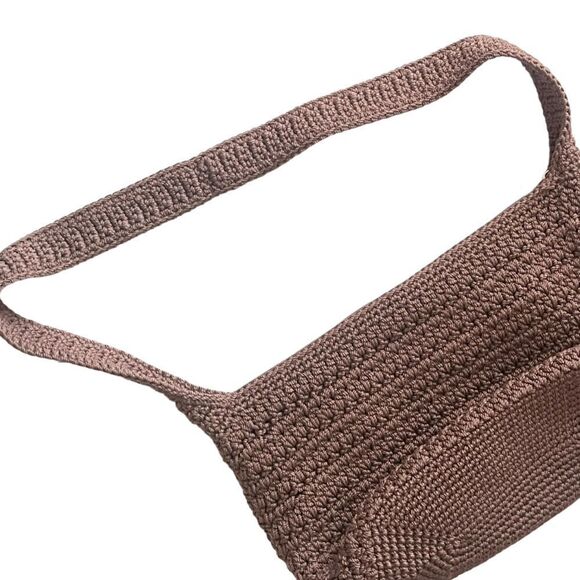 The Sak Woven Nutmeg Brown Zipper Top Small Handbag - Picture 5 of 16